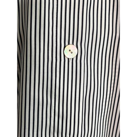 Hinson Wu Aileen Striped 3/4 Sleeve Button Back Popover Shirt Black/White 14 NWT - Picture 10 of 12